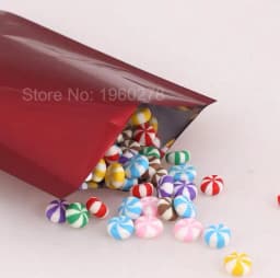 Variety of Sizes Reusable Packaging Bag Heat Sealing Open Top Aluminum Foil Vacuum Package Pouch Red Flat Mylar Bags 100pcs/lot