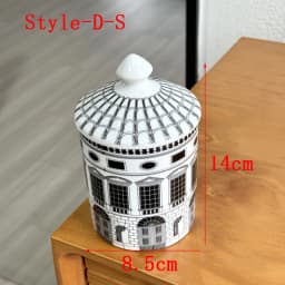 With Lid Colorful Building Funny European Ceramic Candle Holder Storage Jar Bottle Candlestick Home Ornament Art Desk Decoration