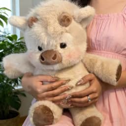 45/60CM Kawaii Cute Highland Calf Doll Running Little Cow Su Plush Toy Companion Toy Holiday Birthday Gift Decorative Ornament