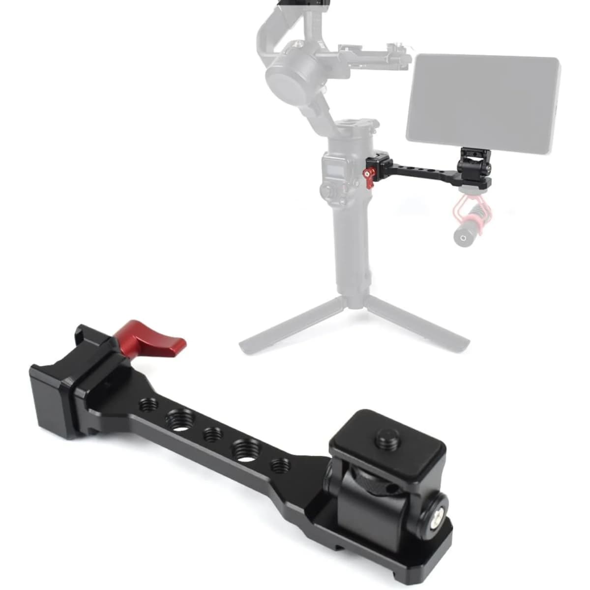 Adjustable Camera Monitor Mount Rotatable Magic Arm with 1/4 Thread Cold Shoe Mount ARRI Mount for DJI RS 2 RSC 2 RS 3 4 RS3 Pro