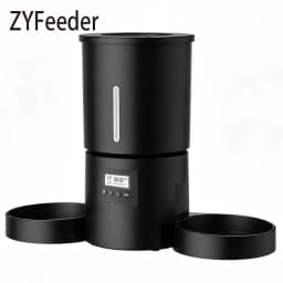 4.2L Dual‑Bowl Automatic Pet Feeder Timed Portion Dispenser Multi‑Pet Button Control Cat Dog Dry Food Feeding (No 5V 1A Plug)