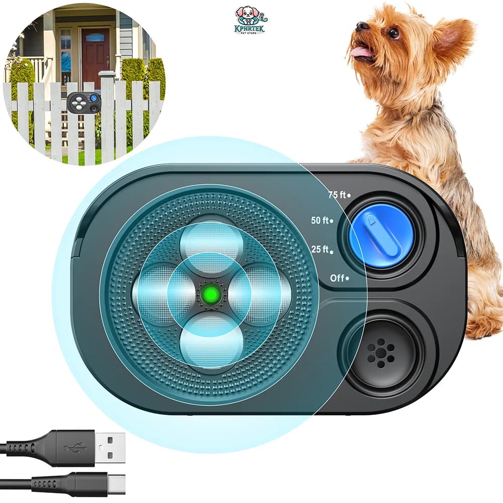 For 1 Dog M-257 Ultrasonic Dog Bark Stopper Automatic Working Mode Dual Transmitter Design Long Range 20 Meter Detection USB Fas