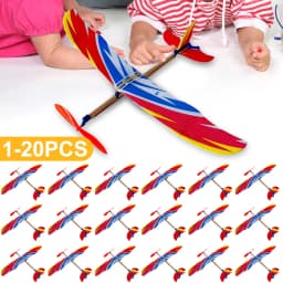 1-20PCS DIY Hand Throw Flying Planes Elastic Rubber Band Powered Flying Airplane Plane Model Toys For Children