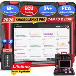 Lifetime free update 2026 KINGBOLEN K8 Elite K8 pro Bidirectional Car OBD2 Diagnostic Scan tools,CANFD DOIP 34+ reset ECU Coding