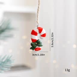 2026 Xmas Tree Pendant Cartoon Painted Santa Claus Elk Bear Christmas Stocking Resin Pendant Christmas Party Decorations 1pc