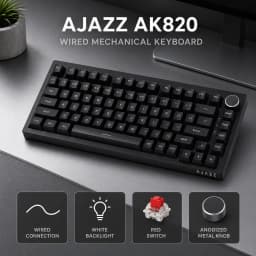 AJAZZ AK820 and AK820PRO Mechanical Gaming Keyboard 75% Layout PBT OEM Keycap RGB Backlight Full Key Anti-Ghosting Type-C