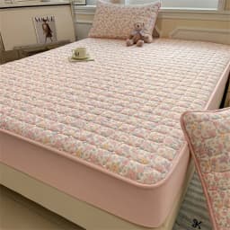 Breathable Soft Mattress Cover Fitted Sheet, Antibacterial Anti-Mite All Season Mattress Protector Non-Slip Silent Single/Double