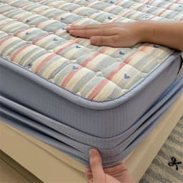 Breathable Soft Mattress Cover Fitted Sheet, Antibacterial Anti-Mite All Season Mattress Protector Non-Slip Silent Single/Double