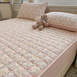 Breathable Soft Mattress Cover Fitted Sheet, Antibacterial Anti-Mite All Season Mattress Protector Non-Slip Silent Single/Double