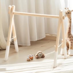 Wooden Rattle Toys Play Gym Mobile Hanging Sensory Toys Foldable Play Gym Frame Activity Gym 0 - 12 Months Baby Activity Area