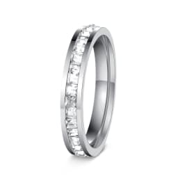 Women's Men's Ring 4mm/8mm Gold Silver Color Stainless Steel Iced Out Full Crystal Zirconia Wedding Rings For Man Woman Jewelry