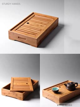 Exquisite Bamboo Tray Water Storage Tea Table Trays Decorative Chinese Tea Accessories Custom Tea Ceremony Tray Teapot Storage