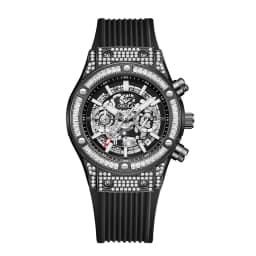 ONOLA Men's Skeleton Quartz Watch, Rhinestone Inlaid Case, Multifunctional Waterproof Sports Fashion Watch, A Gift For Men