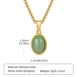 Trendy Pendant Necklaces for Men,Square Natural Stone Stainless Steel Necklaces,Hip Hop Healing Jewelry Gifts for Husband Dad