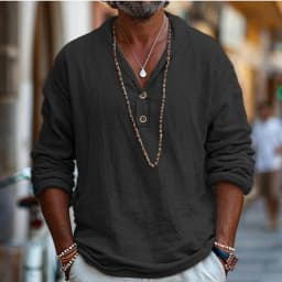 Street-Retro-Men's-Long-Sleeved-Shirt-Pure-Cotton-Business-Casual-Top-Breathable-Thin-Section-Plain-Color-Base-Shirt