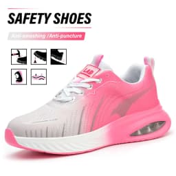 LEIANDUN Women's Safety Shoes, Ultra Light Cushioning Soft Sole Breathable Work Shoes, Anti Smashing And Anti Piercing