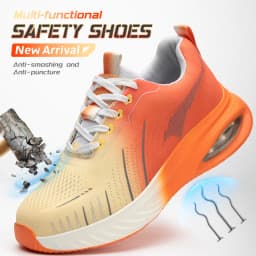 LEIANDUN Women's Safety Shoes, Ultra Light Cushioning Soft Sole Breathable Work Shoes, Anti Smashing And Anti Piercing