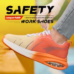 LEIANDUN Women's Safety Shoes, Ultra Light Cushioning Soft Sole Breathable Work Shoes, Anti Smashing And Anti Piercing