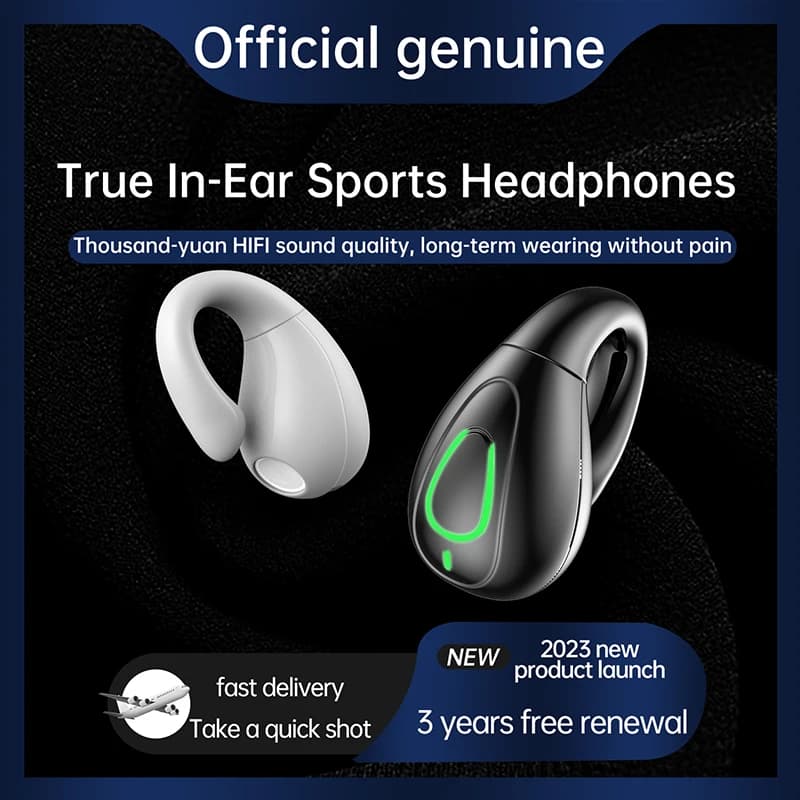 S20 Ear Clip Wireless headset V5.3 Non In Ear Single Ear OWS Bluetooth Earphones Running Sports Universal headphones