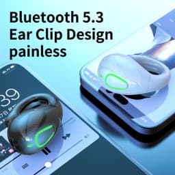 S20 Ear Clip Wireless headset V5.3 Non In Ear Single Ear OWS Bluetooth Earphones Running Sports Universal headphones