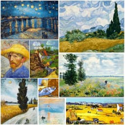 Famous Artist Van Gogh Starry Sky Iris Flower Sunrise Landscape DIY 11CT Cross Stitch Embroidery Kits Sale