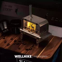 WELLHIKE Mini Woodstove Outdoor Camping Travel Camping Incense Burner Portable Folding Stove Tabletop Crafts Elk Candle Burner