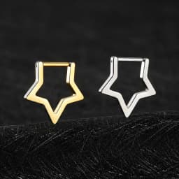 Right Grand ASTM F136 Titanium Star Clicker Septum Ring 16G Minimalist Huggie Hoop Earring Punk Piercing Body Jewelry
