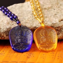 Handmade Necklace Nepal Buddhist Mala Stone Beads Buddha Statue Pendant Necklace Statement Buddha Lucky Amulet Pendant Necklace