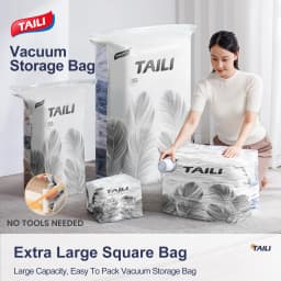 TAILI Large Vacuum Storage Bags for Mattresses & Blankets for Travel Camping Clothes Luggage Waterproof Reusable Compression Bag