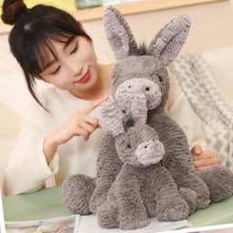 23/40/60CM Cute Burro Peluche Donkey Toys Lovely Grey Fluffy Donkey Plush Dolls Stuffed Soft Farm Animal for Kid Birthday Decor