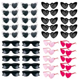 10pcs Bachelorette Party Sunglasses Black White Pink Square Heart Shape Glasses Bride and Groom Photo Glasses Bridal Shower Deco