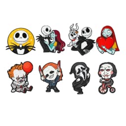 4-12Pcs Horror Movie Skeleton Joker Boys Enamel Pins Cartoon Killer Characters Brooch Fashion Lapel Badge Backpacks Jewelry Gift