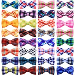 50pcs plaid Style Dog Bowties For Collar Removable Small Dog Cat Bowties Collar Accessories For Dogs Grooming Pet Supplies
