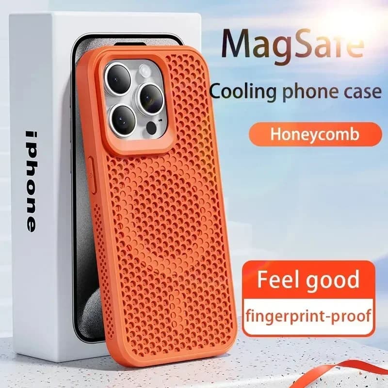 Cooling Heat Dissipation Magnetic Phone Case For iPhone 18 17 16 15 14 13 12 11 Pro Max Breathable Hard Back Cover For Magsafe