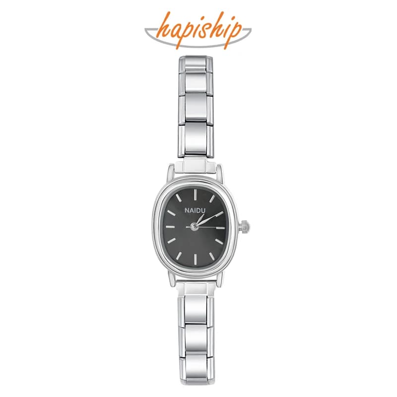 Hapiship 2025 Fashion Wholesale Women's Stainless Steel Oval Watch Bracelet for Student Friend Wife Birthday Jewelry Gift G012