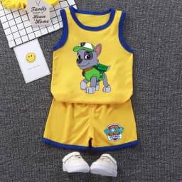 PAW Patrol Multi Color Printed Sleeveless Kids Sportswear Children Soccer Training Jersey Suit