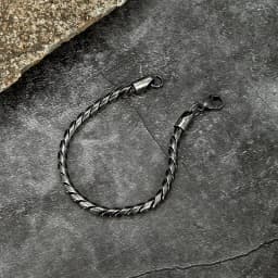 MKENDN Fashion Men Stainless Steel Creative Retro Oxidized Black Link Chain Bracelets Punk Rock Motorcycle Male Jewelry
