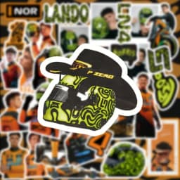 59PCS Lando Norris racing-themed sticker set–Waterproof Vinyl Decals for Laptop, Water Bottle, Suitcase, Car, Helmet, Skateboard