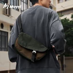 MOYYI Lightweight Messenger Bag For Men Casual Anti Theft Pocket YKK Zipper Water Resistant Oxford Crossbody Bag For Commuter