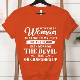 I'm The Kind of Woman Fashion Women Tee T-shirts Casual Short Sleeve The Devil Says Oh Crap She's Up Graphic T Shirt Clothes