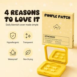 Star Water Gel Pimple Concealer Patches, Fashionable Makeup Essential, Independent Packaging with Mirror, Portable, 60 Patches