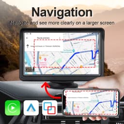 Hippcron 7inch Car Radio Wireless Carplay And Wireless Android Auto Touch Screen Multimedia Video Player With AUX USB For Camera