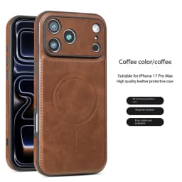 Luxury Strong Magnetic Leather Case for Apple iPhone 18 17 Pro Max 16 15 14 Plus 13 12 18Pro Wireless Shockproof MagSafe Cover