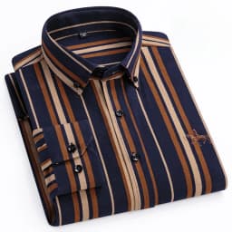 Plus Size 6XL 100% Cotton Korean Fashion Long-Sleeve Shirts for Men Slim Fit Formal Plain Shirt Striped Houndstooth Plaid Clothe