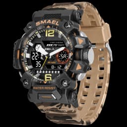 SMAEL 8072 Men's Analog Digital Dual Display Sport Watch - 50M Waterproof LED Backlight Alarm Stopwatch Chronograph Dual Time Zo