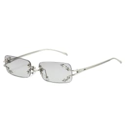 New Rimless Sunglasses Women Rectangle Stylish Y2K Personality Brand Designer UV400 Shades Cool Metal Starburst Decoration
