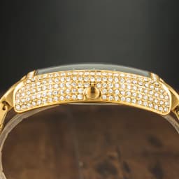 Luxury Men Crystal Watch Bling Iced-Out Tonneau Gold Watches Fashion Diamond Quartz Analog Clock With Stainless Steel Bracelet