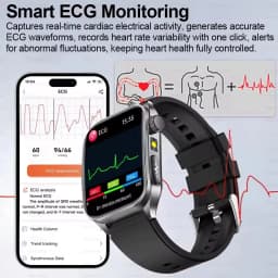 New Health Managed 650nm Laser Smart Watch Sapphire Health Measure Blood Oxygen Pressure Uric Acid Call ECG+PPG Smartwatch Men