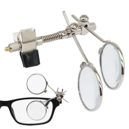 Magnifying Glass for Watch Repair 10X Double Lenses Stainless Steel Clip Magnifier Rotatable Diameter 25mm Monocular Magnifier