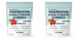 Magnesium Bisglycinate Gummies High Absorption Vegan Raspberry Flavor 60 Count Support Muscle Bone Health Non GMO Gluten Free
